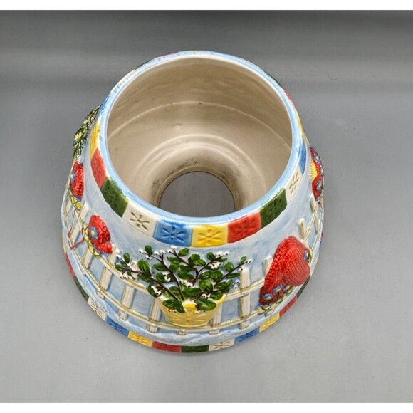 Yankee Candle Ceramic Shade Candle Topper With Festive Winter Fence Bird Design - Picture 4 of 8
